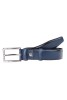 Navy Blue Stitched Men's Leather Belt