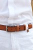 Tan Stitched Men's Leather Belt