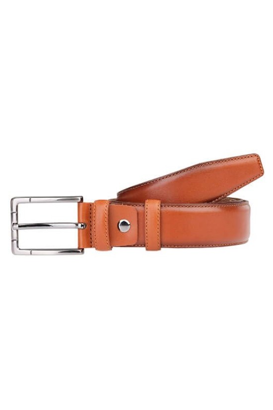 Tan Stitched Men's Leather Belt