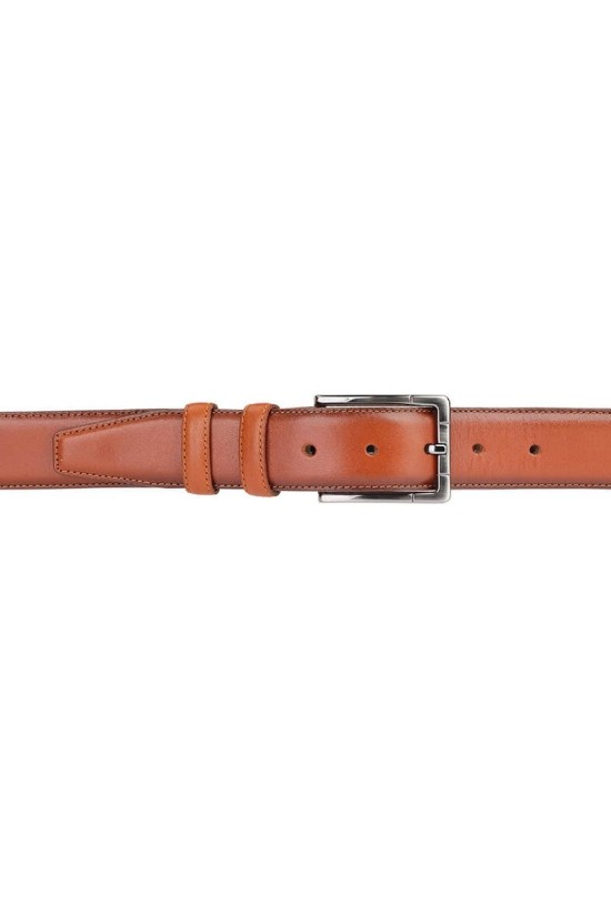 Tan Stitched Men's Leather Belt