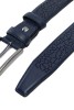 Patterned Genuine Classic Leather Belt Navy Blue