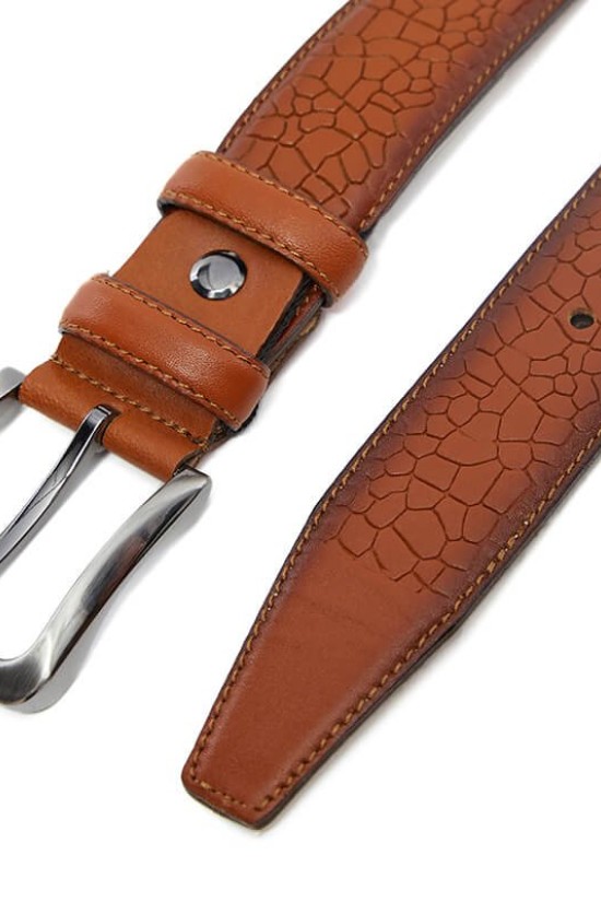 Patterned Genuine Classic Leather Belt